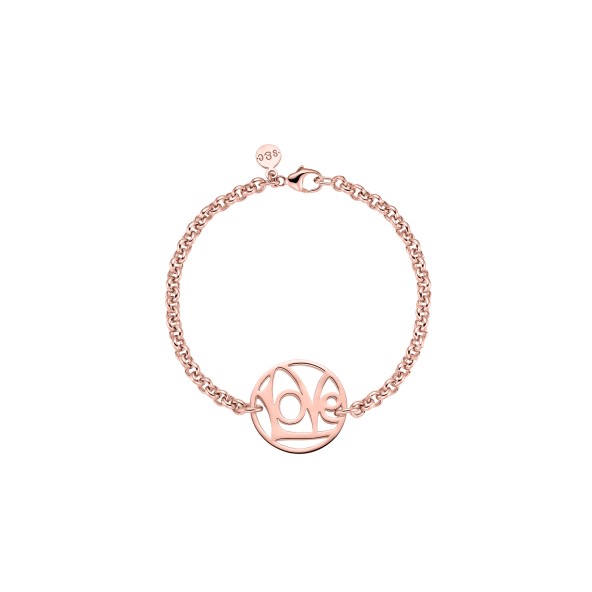 Rosegoldenes Gliederarmband mit durchbrochenem LoVe Symbol  als Centerpiece von strawberry & cream