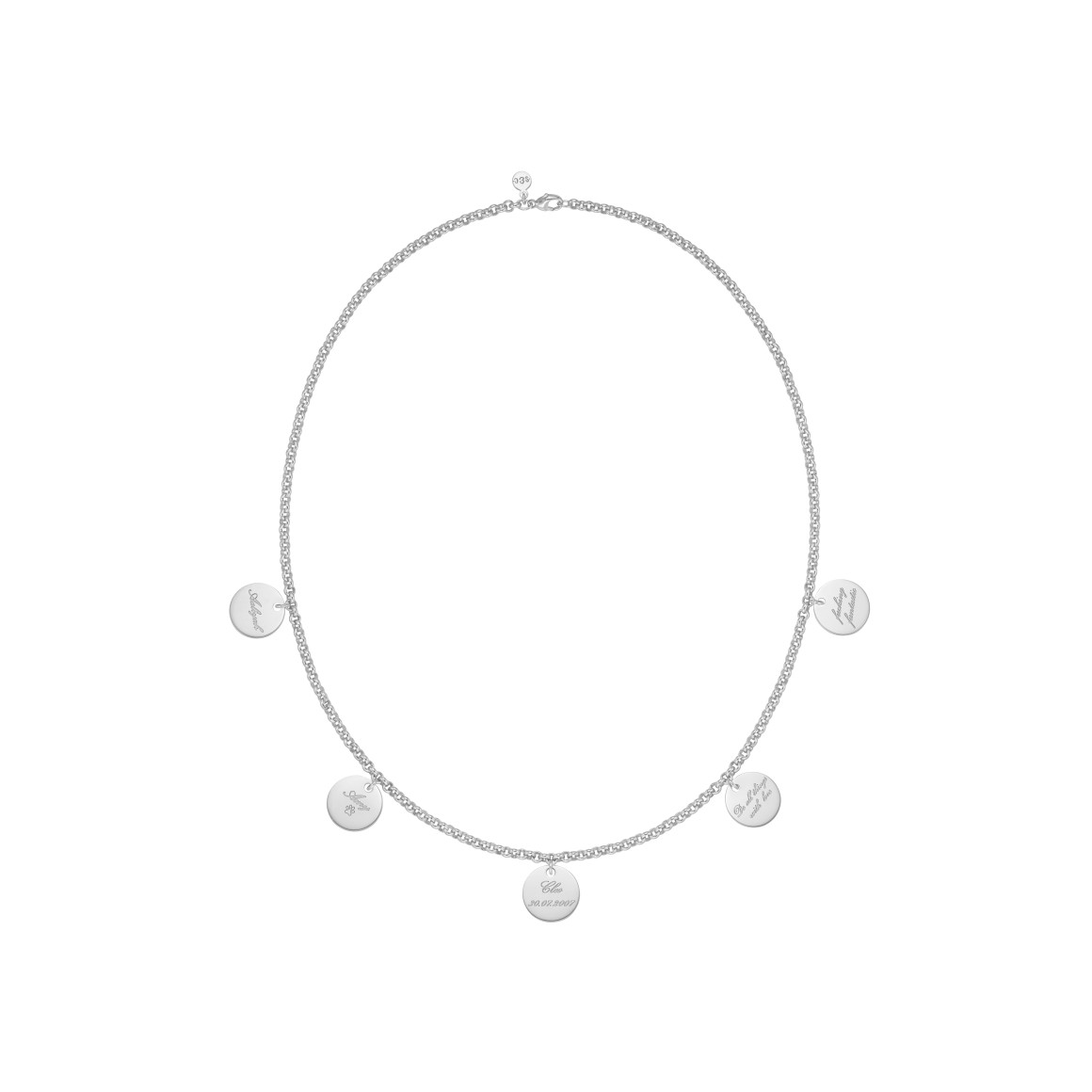 Original Familienkette Solid 18 Karat Weißgold