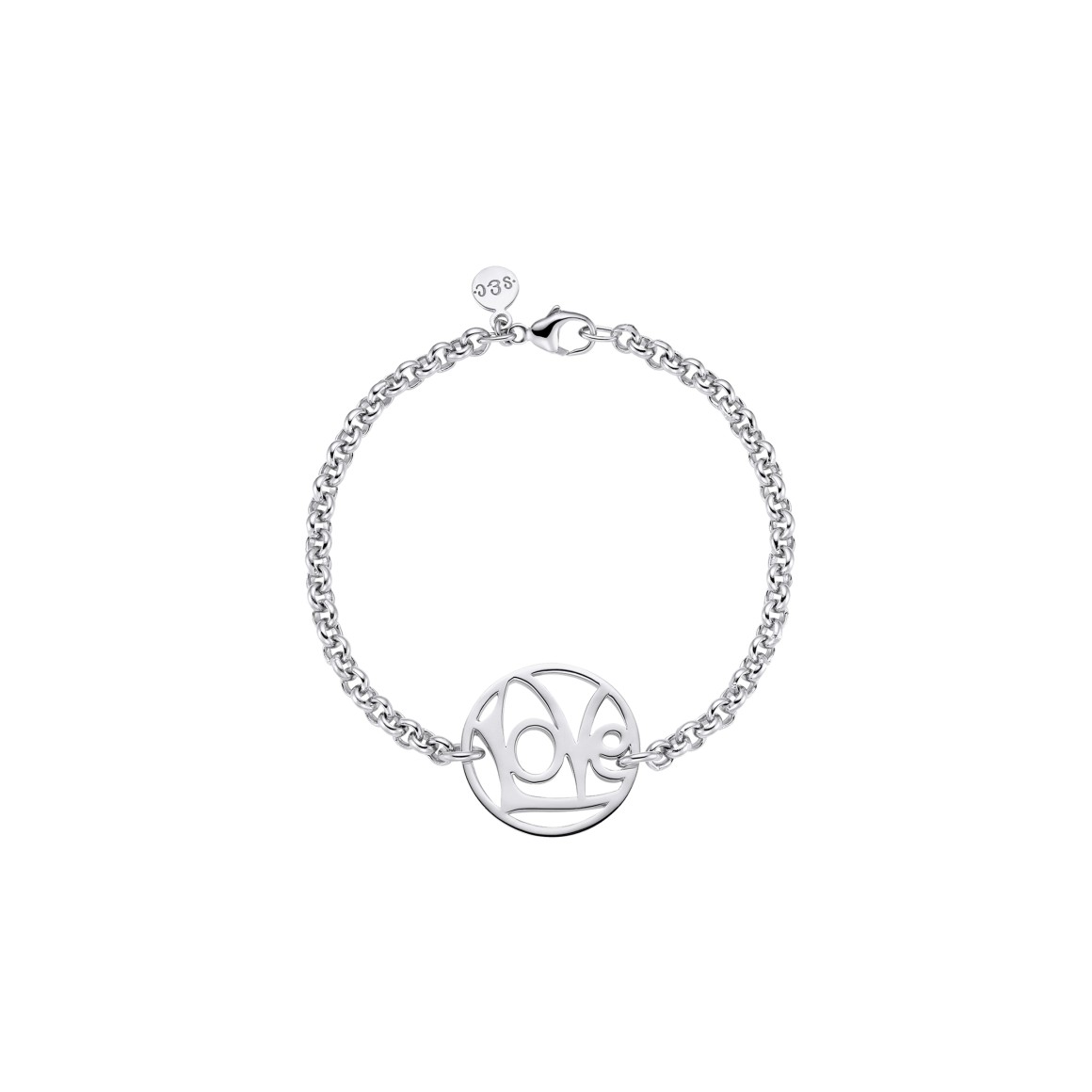 Armband mit Erbskette und durchbrochenem LoVe Symbol  als Centerpiece aus Sterlingsilber von strawberry & cream