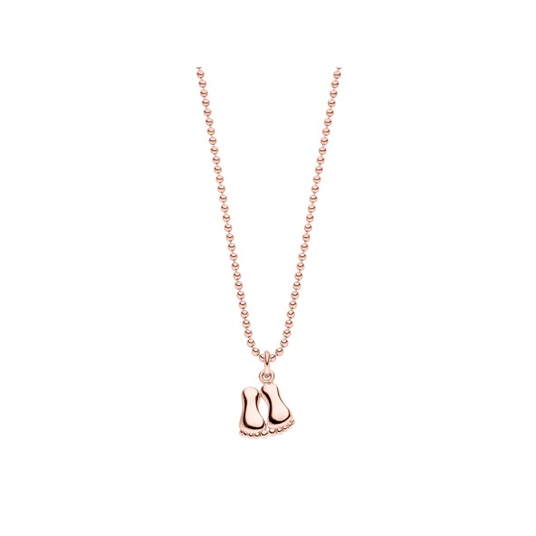 ladies baby feet necklace 18 karat rose gold