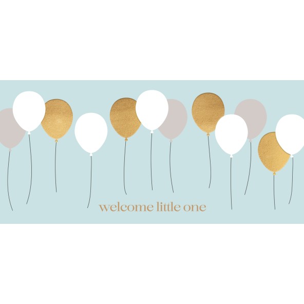 card welcome little one blue