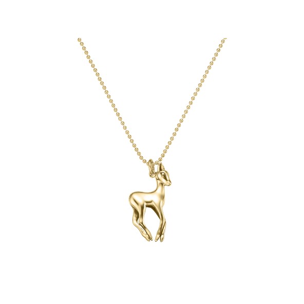 deer necklace sterling silver gold-plated